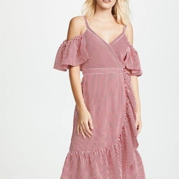 Club Monaco Daphins Red Stripe Dress - Picture 4 of 7